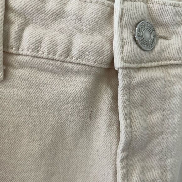 Primark Ivory Denim High Rise Jeans Cropped Raw Hem - Size 12 - Picture 8 of 8